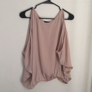 Silky cold shoulder top